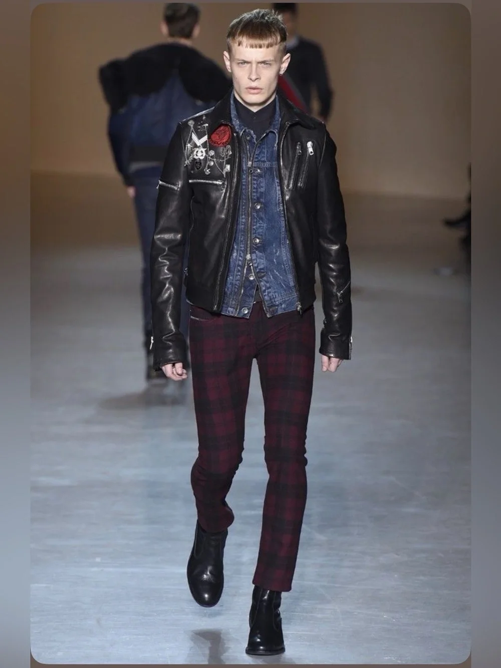 Men’s Diesel Black Gold black leather biker jacket